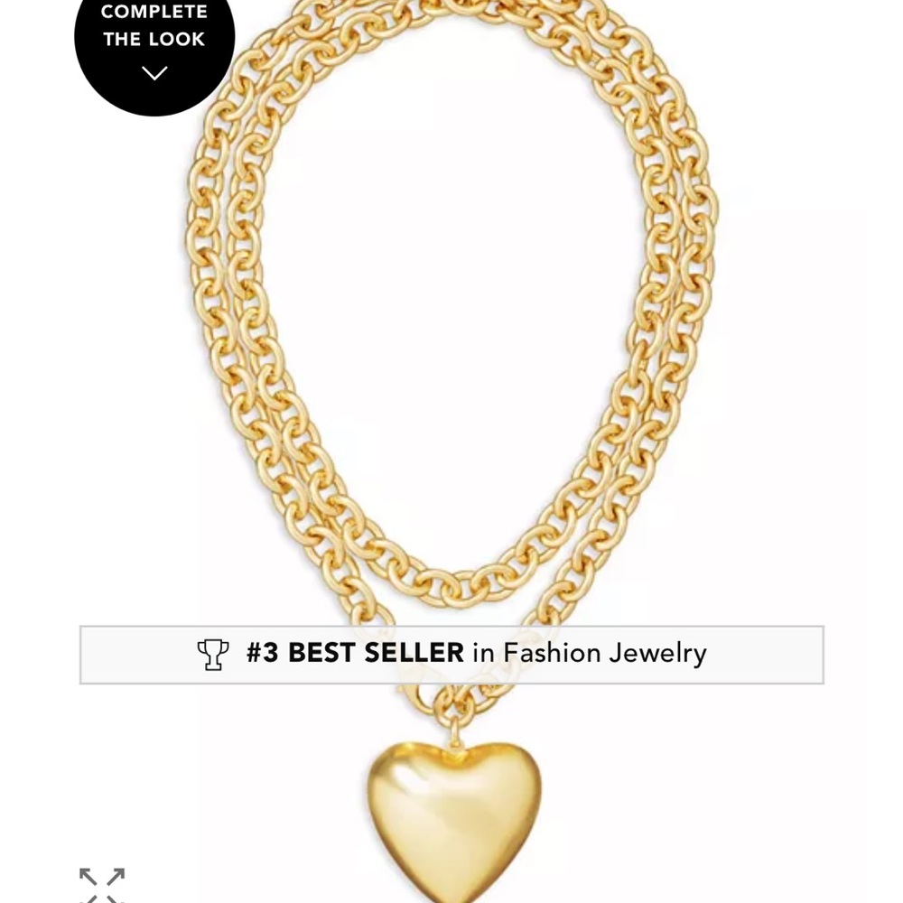 Roxanne Assoulin Gold Puffy Heart Necklace